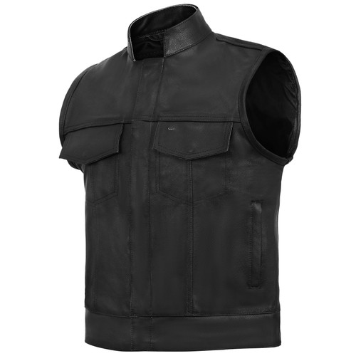 Sons of Anarchy Style Leather Vest - Black