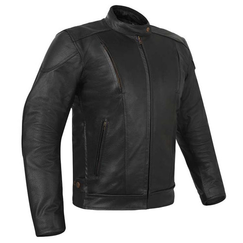 Leather Motorcycle Jacket with Vents and Armour